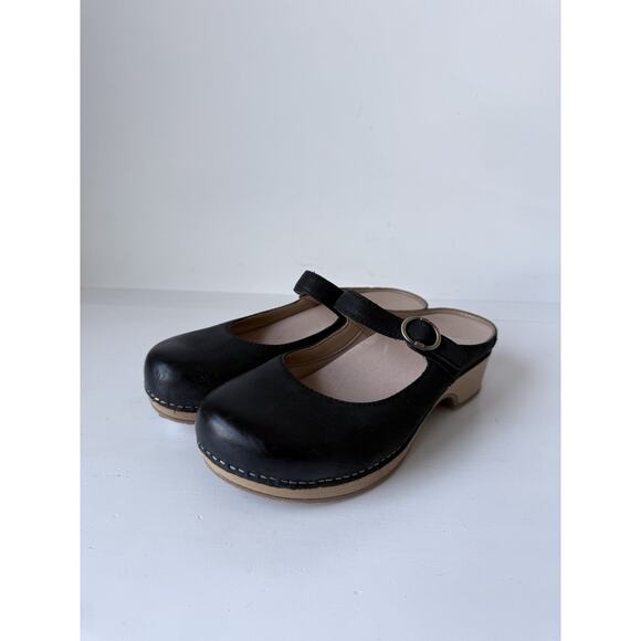 Dansko Bria Mary Jane Clogs Women's 5.5 - 6 Black Leather Professional Slip Ons - Picture 2 of 10